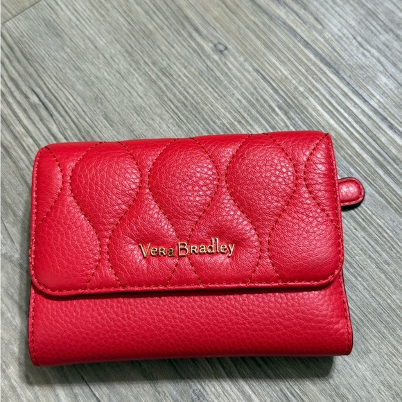 Vera Bradley Handbags - Vera Bradley Leather Riley Compact Wallet Canyon Sunset Red